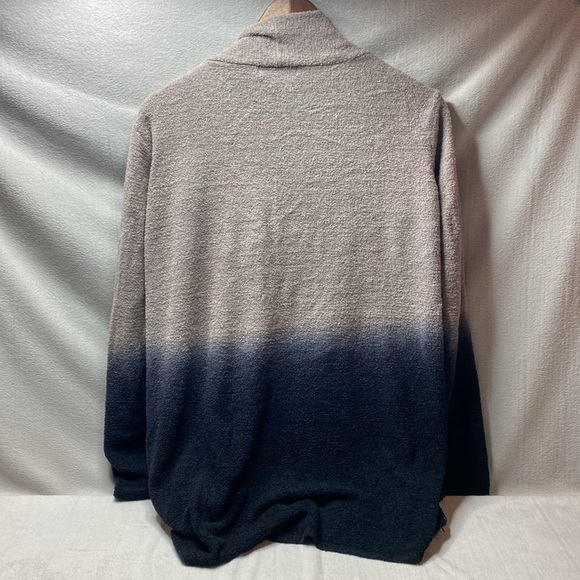 Barefoot Dreams Cozychic taupe to dark blue Ombre cardigan size 2XL - Picture 4 of 5